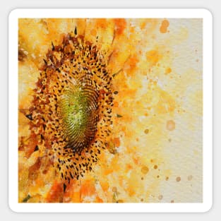 Abstract Watercolor Sunflower Sticker